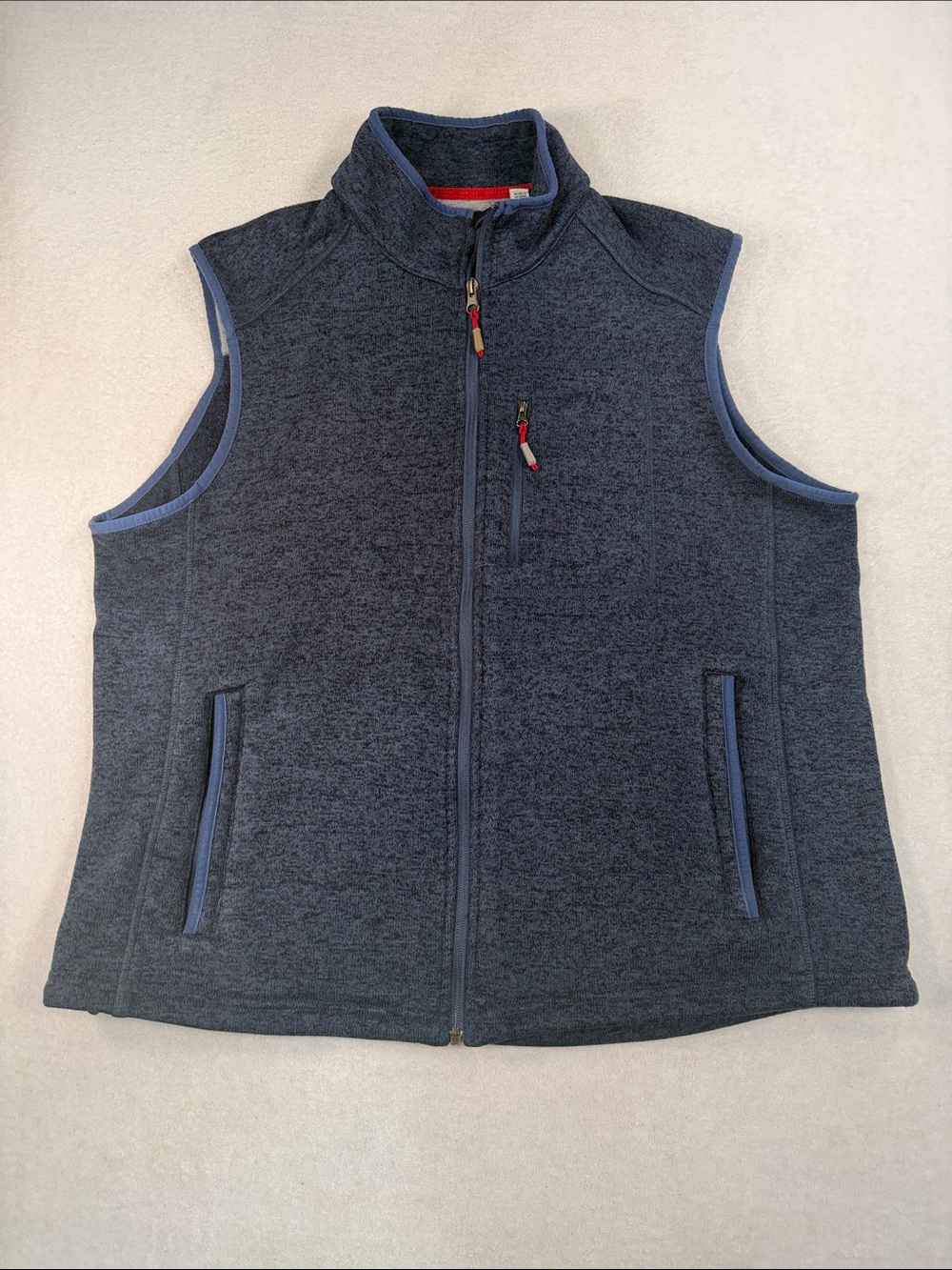 Orvis Marled Navy Sweater Knit Fleece Vest with Embroidered Logo